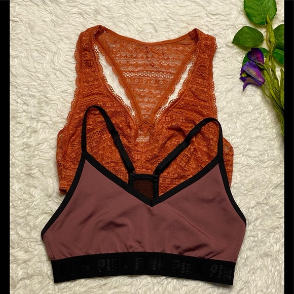2 Victoria’s Secret lace bra and Pink  Sport  bra size S/P - Picture 2 of 11